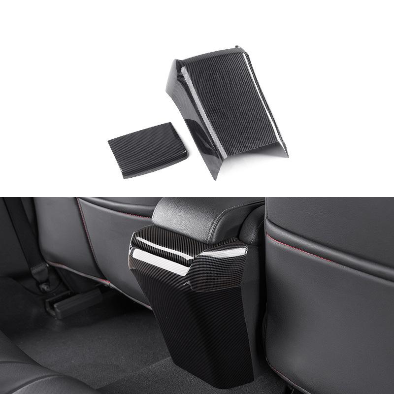 Highly Recommended Carbon Fiber Car Rear Armrest Box Anti-Kick Plate Armrest Panel Trim Cover For Honda Civic 10Th 2016-2019 Arm