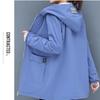 Women Windbreaker  New Spring Autumn  Women's Fleece Jacket Casual Hooded Overcoat Zipper Pocket Female Basic Coat
