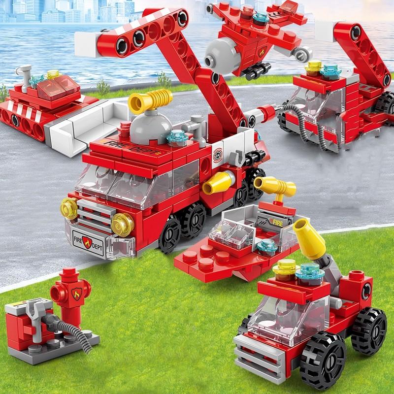 

Шесть в одной форме автомобильные кирпичи Необычные собранные блоки-головоломки из мелких частиц Блоки для развития интеллекта ребенка красный