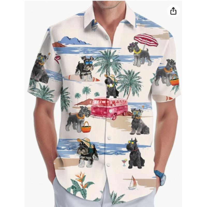A new large-size men's fashion digital printing short-sleeved shirt in summer from the source manufacturer