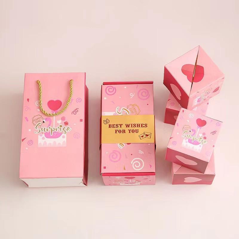 Douyin-Inspired Surprise Pop-up Red Envelope Box - Birthday & Valentine's Day Gift with Festive Hot Stamping