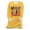 Women's Christmas Print Thick Plush Lambswool Warm Long Top