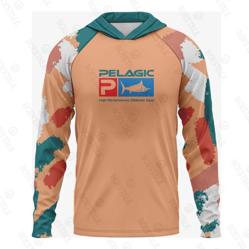 PELAGIC Langarm-Fischer-Hoodie UV-Schutz Atmungsaktiv Schnelltrocknend Bekleidung Herren