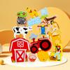 Dětské dřevěné puzzle hračka Montessori 3D zvířecí farma dopravní hra předškolní rané učení vzdělávací hračky pro děti