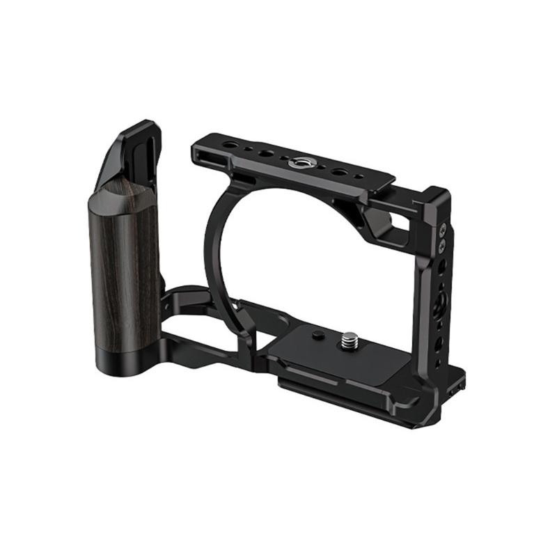 Camera Expansion Frame Cage with Comfortable Wood Grip and Multiple Mounting Point for ZR Photography Accessories