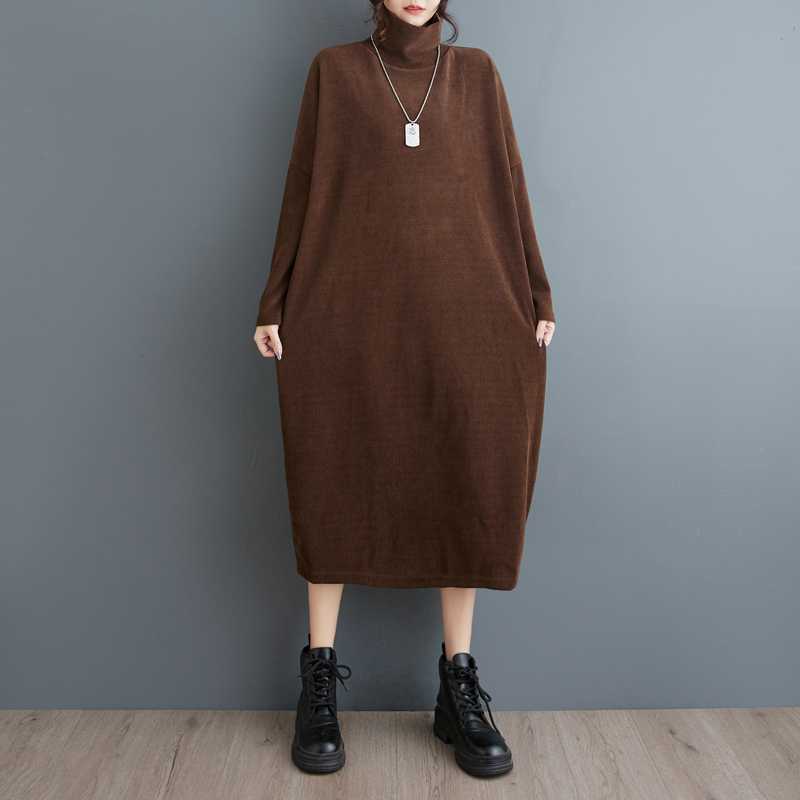 Autumn High-collar Fashion Slim Temperament Casual Long-sleeved Dress