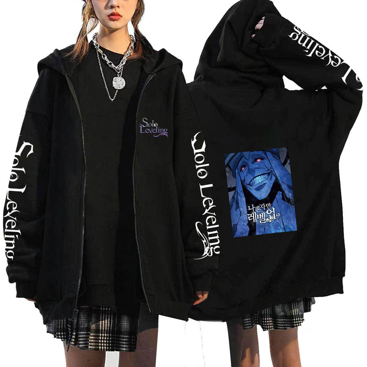 

Solo Leveling Harajuku Anime Zipper Hoodies Mens Casual Zipper Coats Cartoon Printed Sweatshirts Hip Hop Hoody Streetwear Hooded Cardigan Tops XXXXL