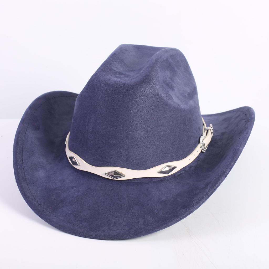 New Color Western Cowboy Hat Men's and Women's Commuting Versatile Simple Wind Wide Brim Top Hat Sun Hat