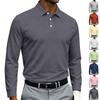 Heren Lange Mouw Golf Poloshirt Sneldrogend Ademend Atletisch Knopenkraag Shirt voor Sport Casual Kleding