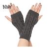 Knitted Arm Warmers for Women Ribbed Wrist Warmers, Stretchy Cable Fingerless Gloves, Lightweight Warm Sleeves Soft Mitten, Half Finger Autumn Winter