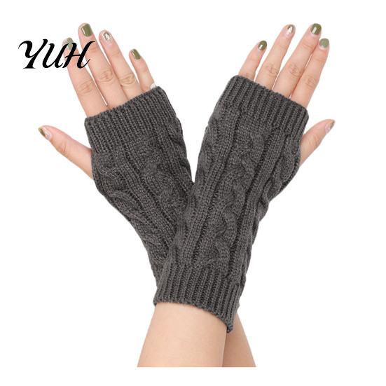 Knitted Arm Warmers for Women Ribbed Wrist Warmers, Stretchy Cable Fingerless Gloves, Lightweight Warm Sleeves Soft Mitten, Half Finger Autumn Winter