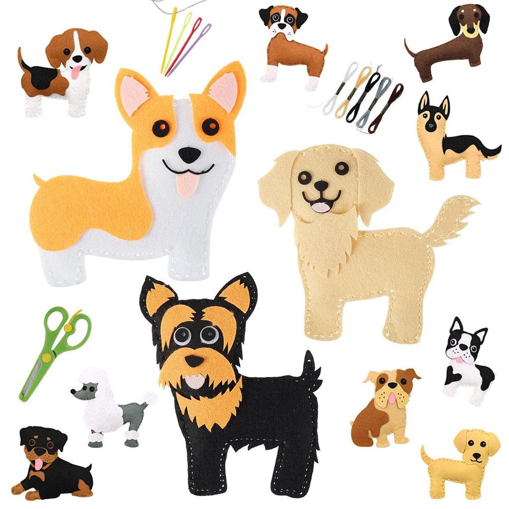 Sewing Crafts Kits Forest Creatures DIY Sewing Felt Plush Animals for Beginner Kids Educational Art Supplies Toy Craft Kit