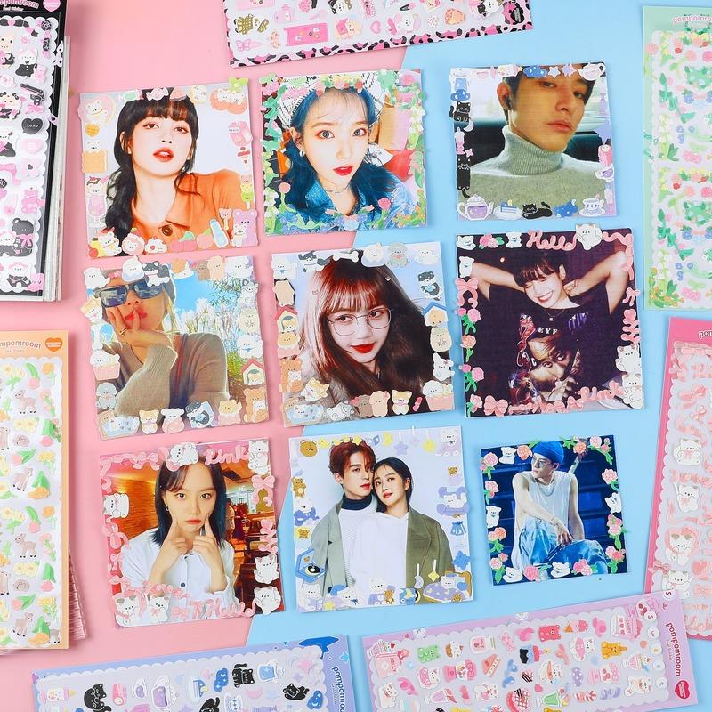 Creative Circus Glitter Decorative Stickers Scrapbook Diy Junk Journal Aesthetics Happy Planning Stationery Sticker