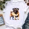 Watercolor Pug Dog Animal Printed T Shirt Unisexs Clothing Funny White Tshirt Femme Summer Tops Short Sleeve Tshirt Female