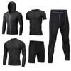 Men's 5-Piece Quick-Dry Sports & Fitness Set: Gym, Running, Basketball - All Seasons