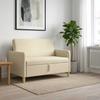Cream Storage Sofa 122 X 78 X 87 Cm Polyester