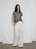 FROMWHERE Belt Detail Wide Pants Cream