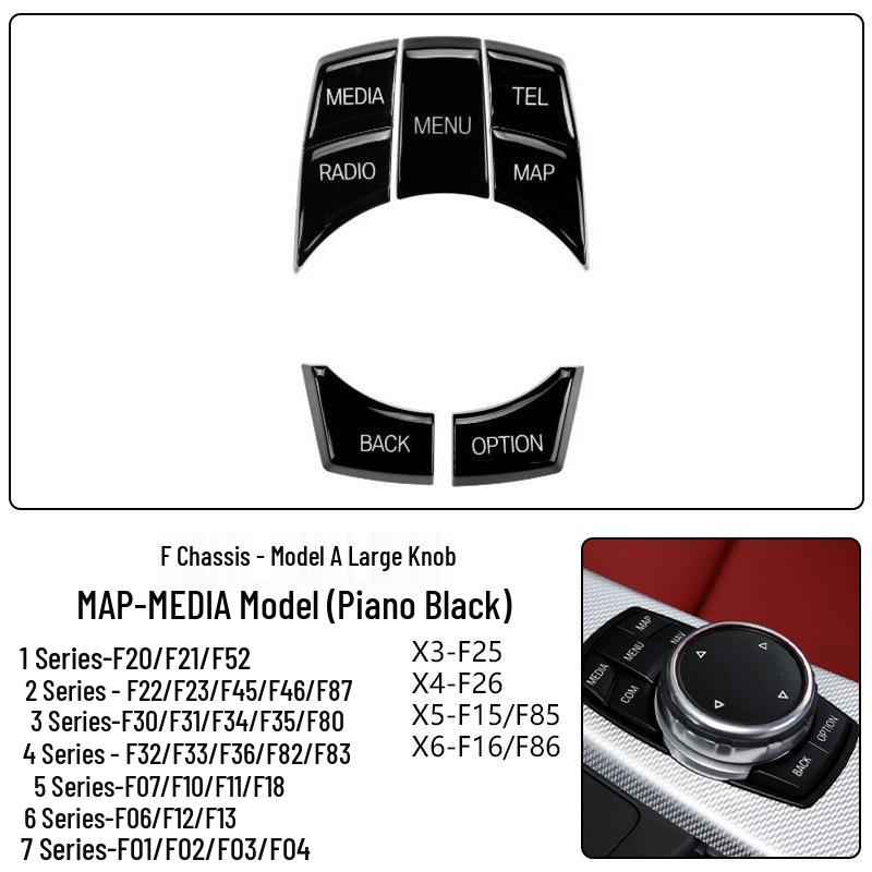 Compatible with BMW Series 1-7, X3, X4, F10, F18, F30, F02 - Multimedia Knob Button Switch