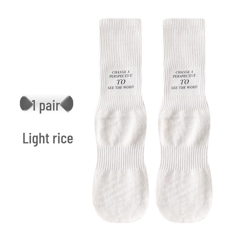 Chaussettes de Yoga Mi-Mollet Antidérapantes pour Femmes pour Saut à la Corde en Intérieur et Pilates - Printemps/Automne