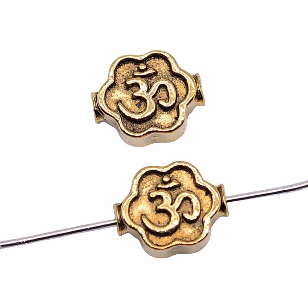 

10шт бусины с маленьким отверстием бусины античное золото цвет цинковый сплав 8х4мм