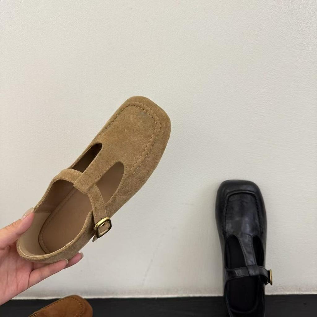 Korean Version of Autumn Shallow Mouth Mary Jane Shoes Square Head Mango Head Single Shoes Casual Soft-soled Shoes Grandma Shoes