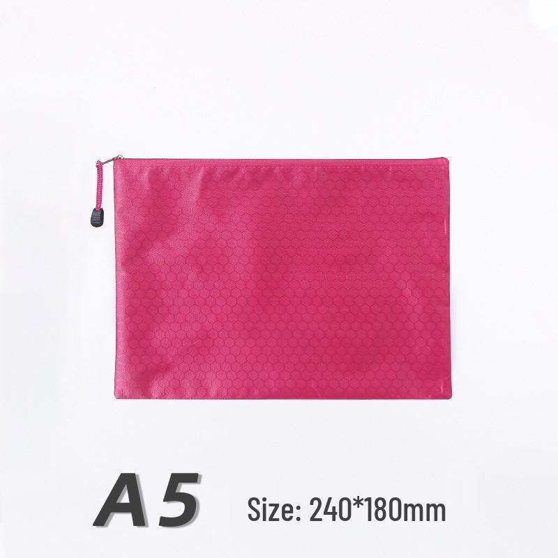 Creative Oxford Cloth A4 Document Bag - Waterproof, Colored Zipper, Handheld for Students or Office Use
