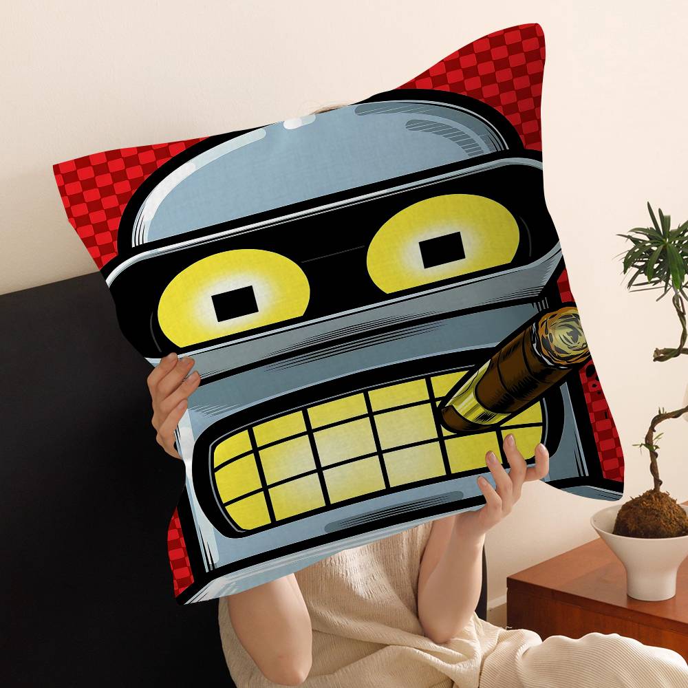 Cartoon F-Futuramas Personalized Picture Text Home Decorative Pillows Household Gifts 45X45Cm