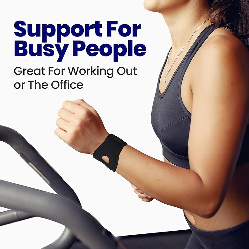 [2-Pack Adjustable Wrist Support] 2-Pack Unisex Wrist Support Braces - Adjustable Cushioned Wristband for Carpal Tunnel Painful