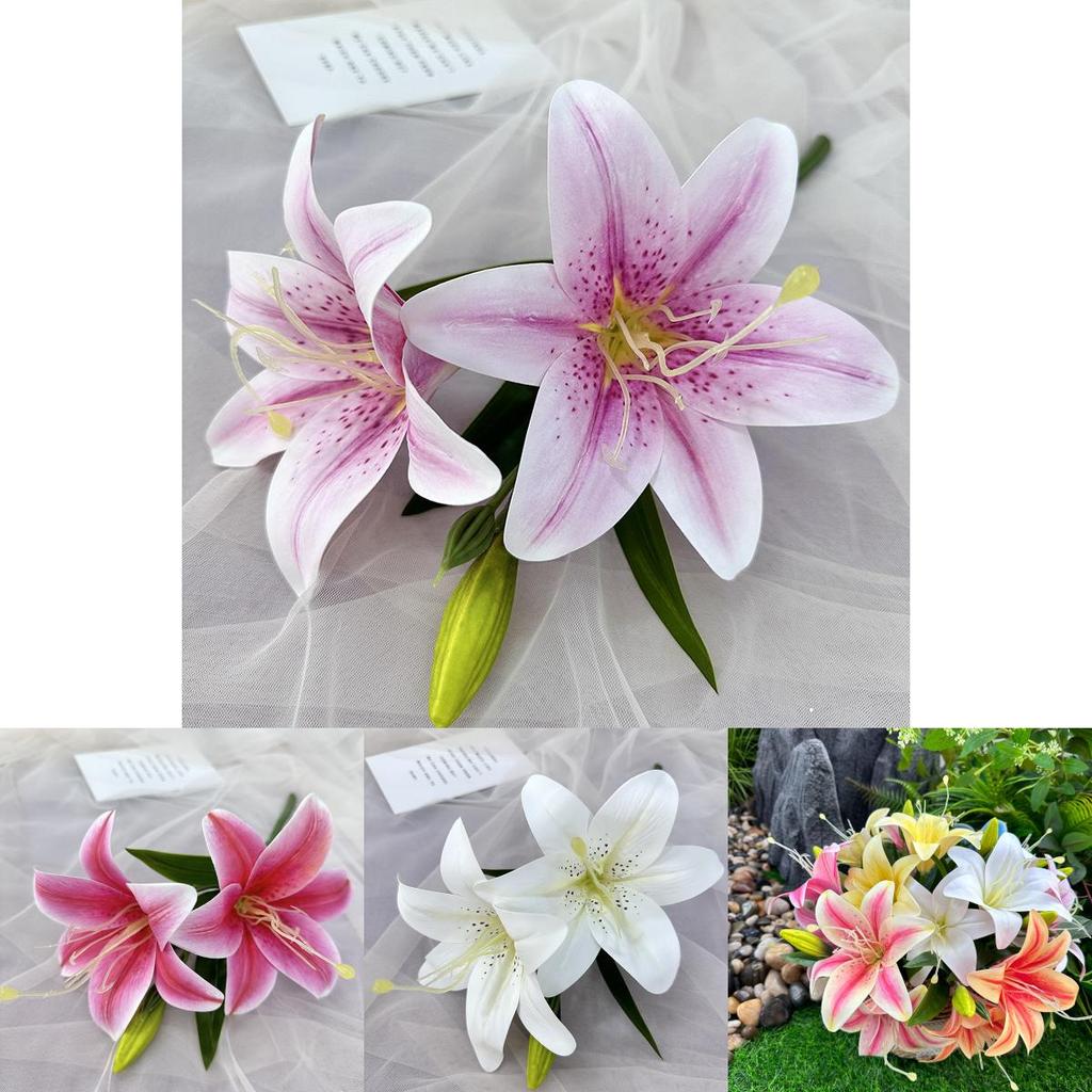 Elegant Lily Fake Flowers 3d Printed For Home Party And Event Decoration