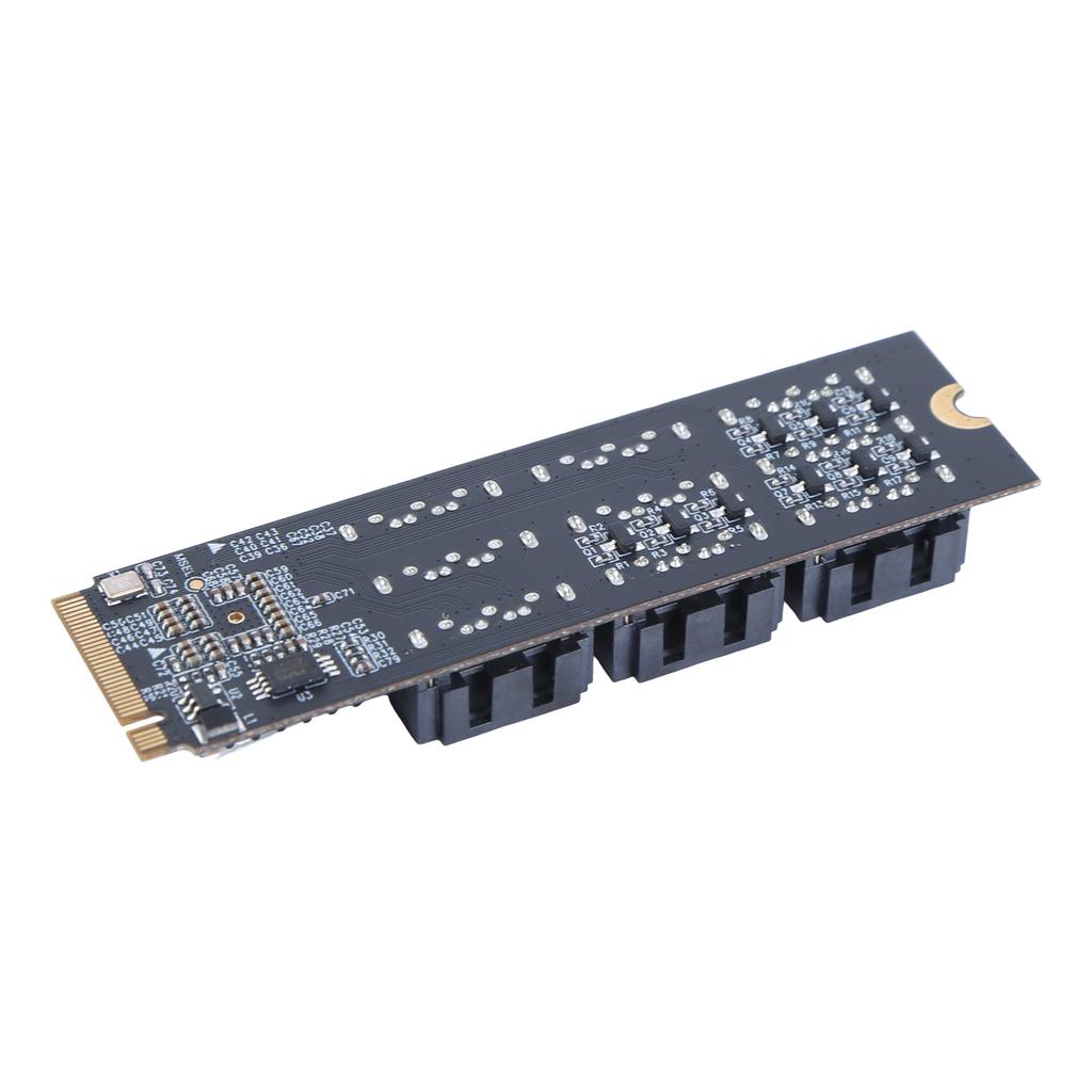 M.2 M KEY Nvme To 9 Ports SATA 3.0 Adapter 6Gbps M.2 To SATA 3.0 Riser Card PCIE 3.0 X2 Hard Disk Capacity for Desktop PC
