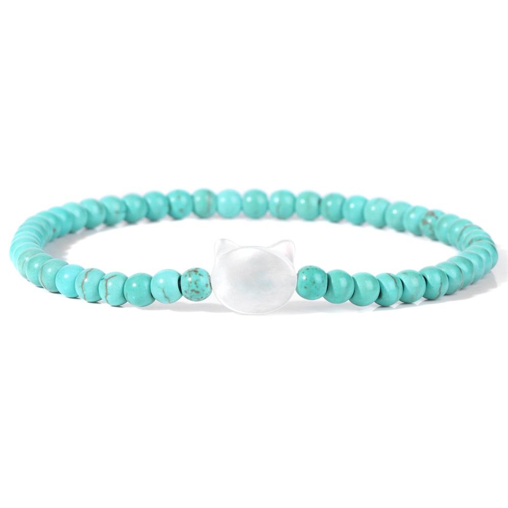 New Blue Turquoises Stone Bracelet Fashion Bohemian Green Blue Turquois Charm Bangle Handmade Healing Energy Jewelry Gift