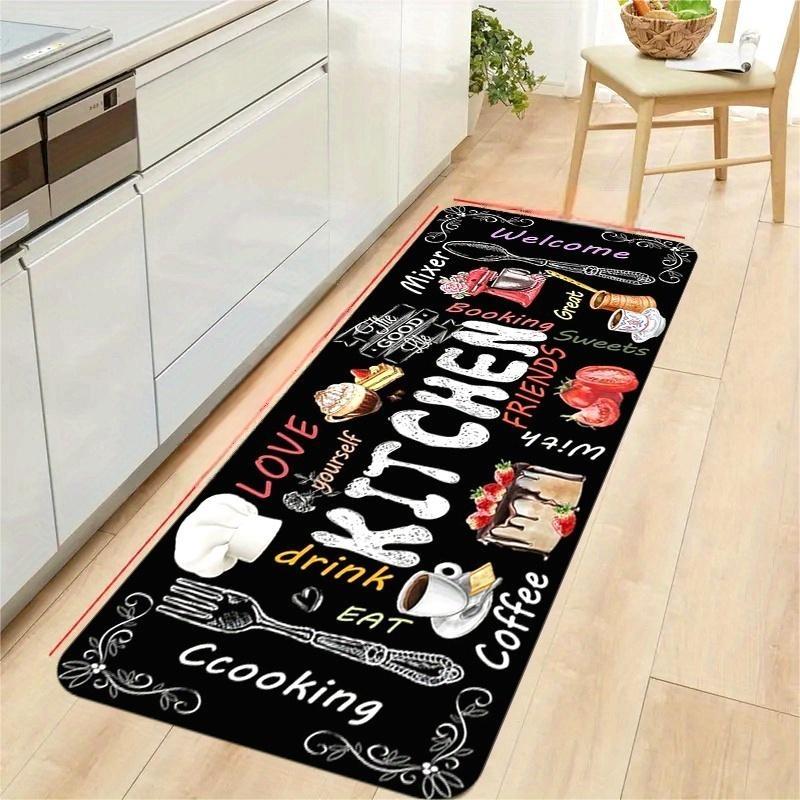 Kitchen Chalkboard Carpet Home Quote Pattern Mat Stylish Area Rug for Kitchen Dining Room Home Decoration Living Room Decoration