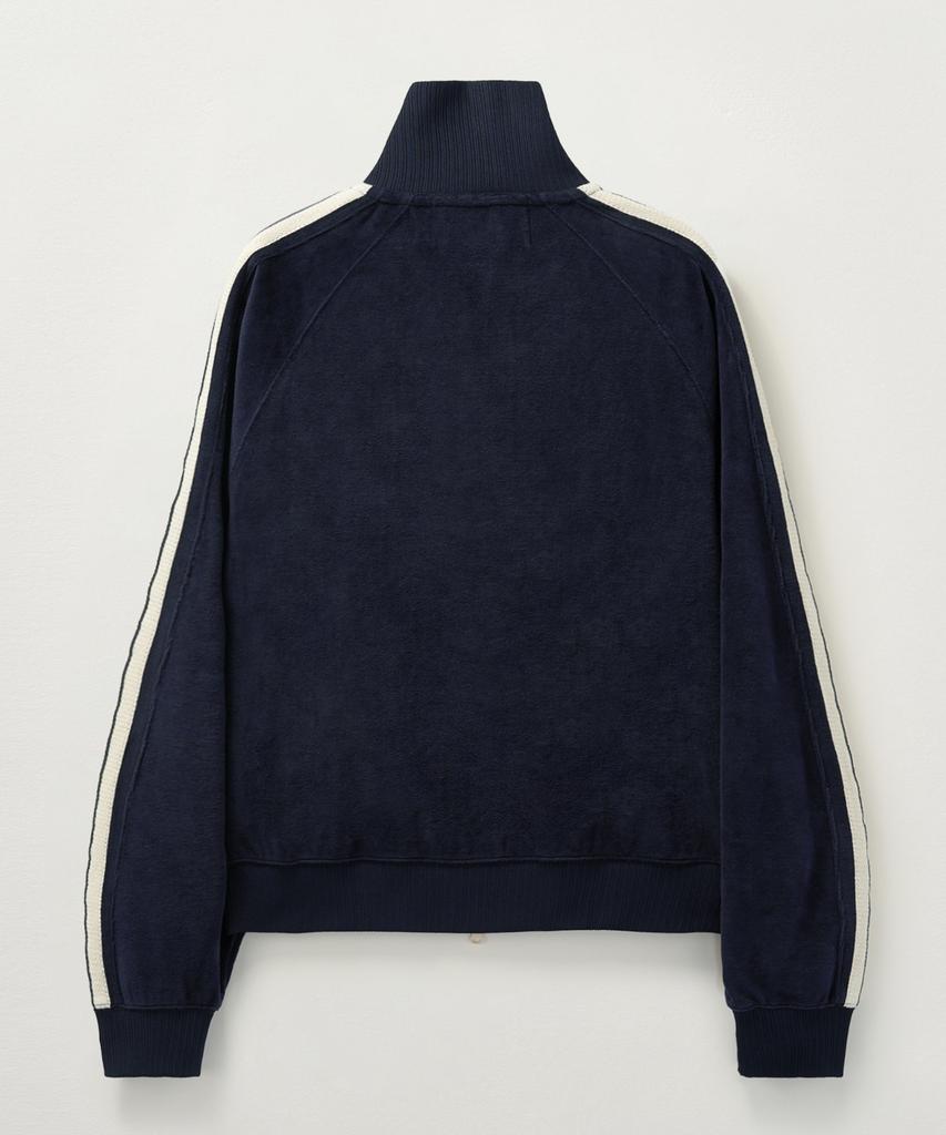 Satur Rawton Velour Track Zip-Up Jacket Navy