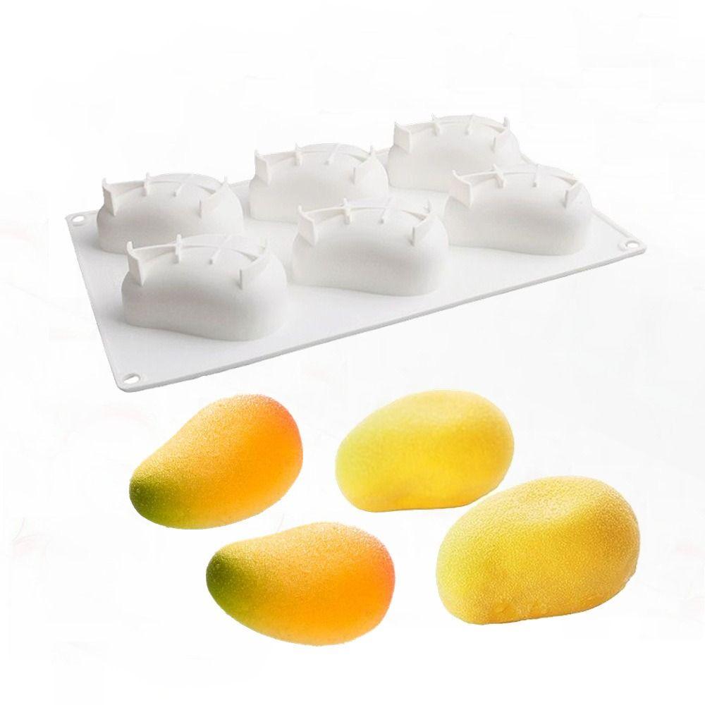 6 Cavity Realistic Fruit Baking Mold Non-toxic Mousse Cake Molds Mango Shaped Cake Mold Household