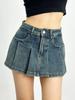 Syvent Denim Culotte Korean Mini Perfect for Product 12F523 Skirt, Style, Stylish, Cute, Casual, A-Line, Length, Women, Number