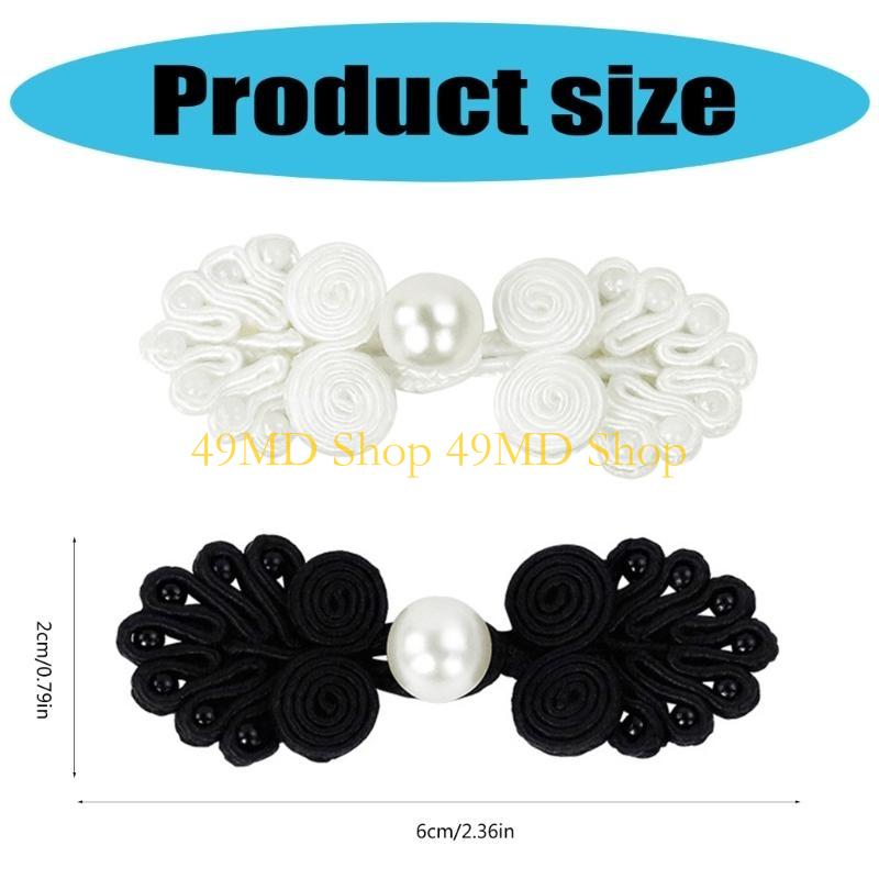 49MD Hand Sewing Fasteners Cheongsam Knot Pearls Closure Button Clothing Decoration Traditional Hand Costume Accessory 10PCS