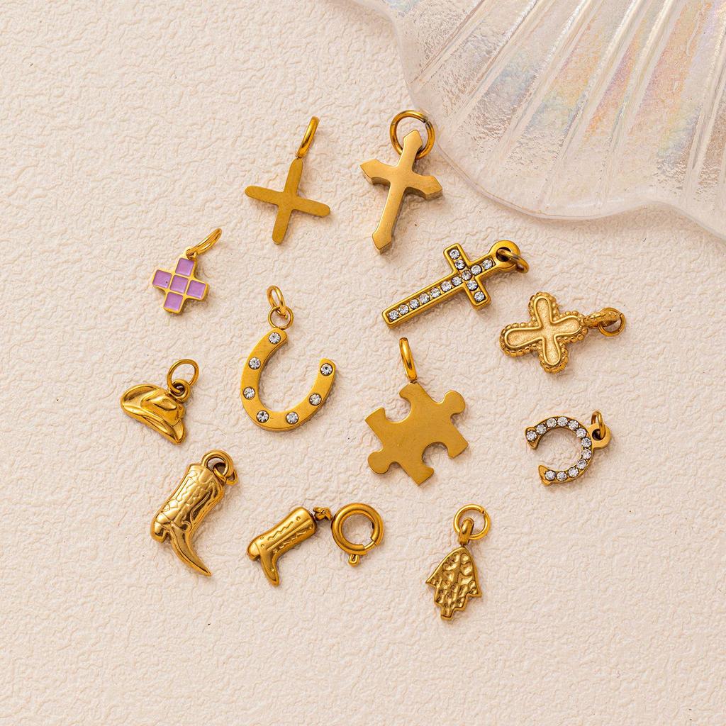 18K Gold Retention Stainless Steel Star Cloud Pendant DIY Accessory