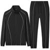 Sport- und Freizeitanzug Herren Farbblock Plus Size Stehkragen Laufsportbekleidung Atmungsaktiv Zweiteiliges Set