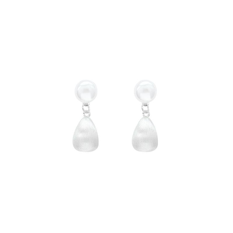 Frosted brushed water drop pearl earrings for women's 2025 new popular stud earrings light luxury ear jewelry