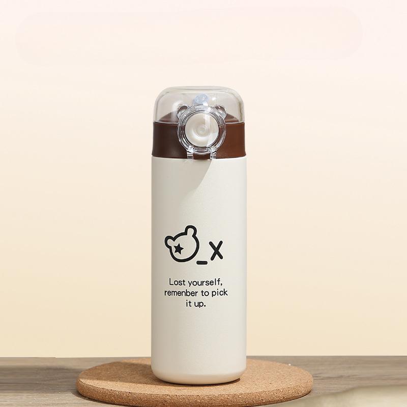 Creative Cartoon Stainless Steel Thermos Cup Portable Water Cup Bouncing Pea Cup Male and Female Students
