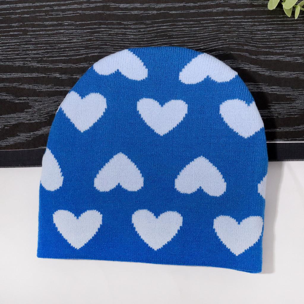 Knit Hat For Women With Heart Shape Design Autumn Winter Fashion Cozy Accessory