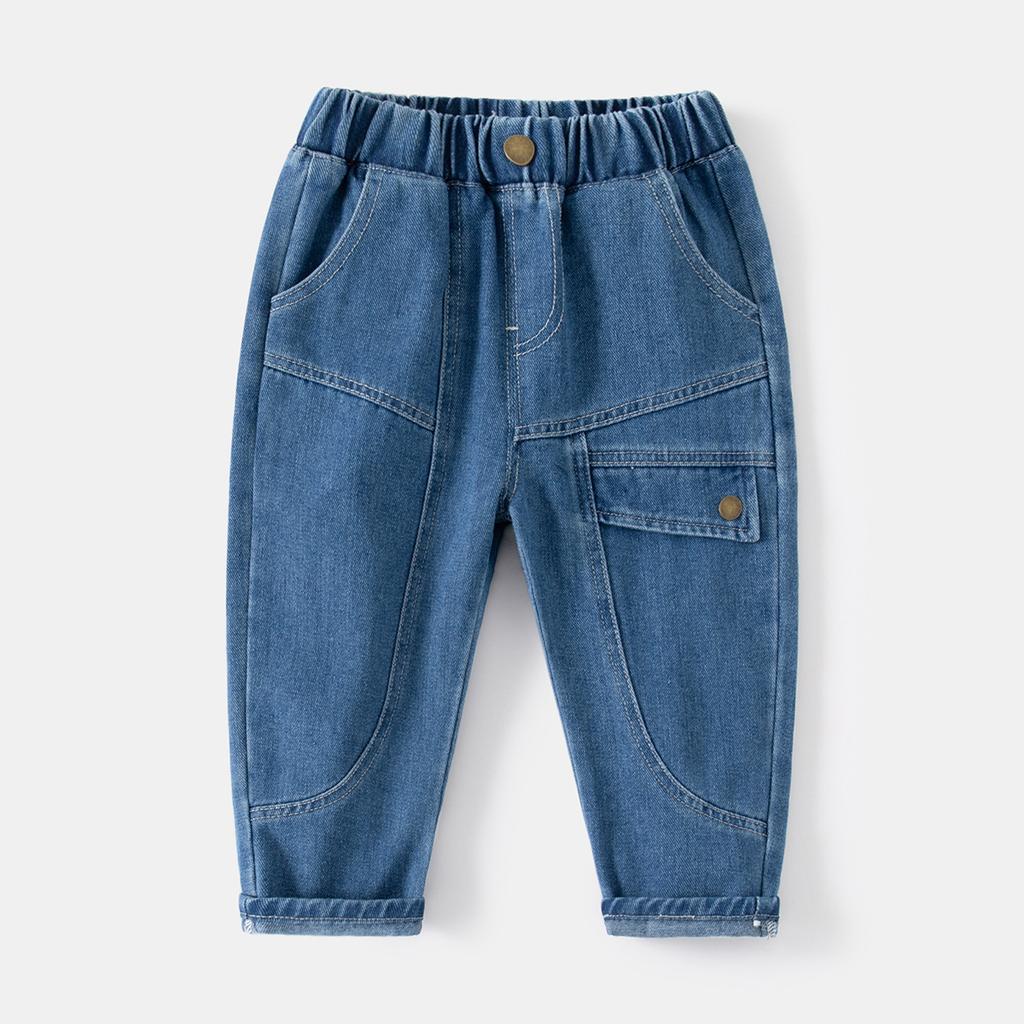 Boys Denim Jeans Casual Outdoor Long Pants Comfortable Cotton Trousers for Kids