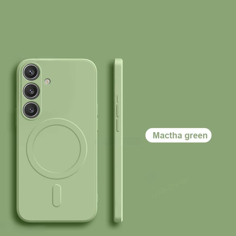 Liquid Silicone Magnetic Shockproof Case For Samsung Galaxy S25 Edge S24 Ultra S23 FE S22 Plus For Magsafe Wireless Charge Cover