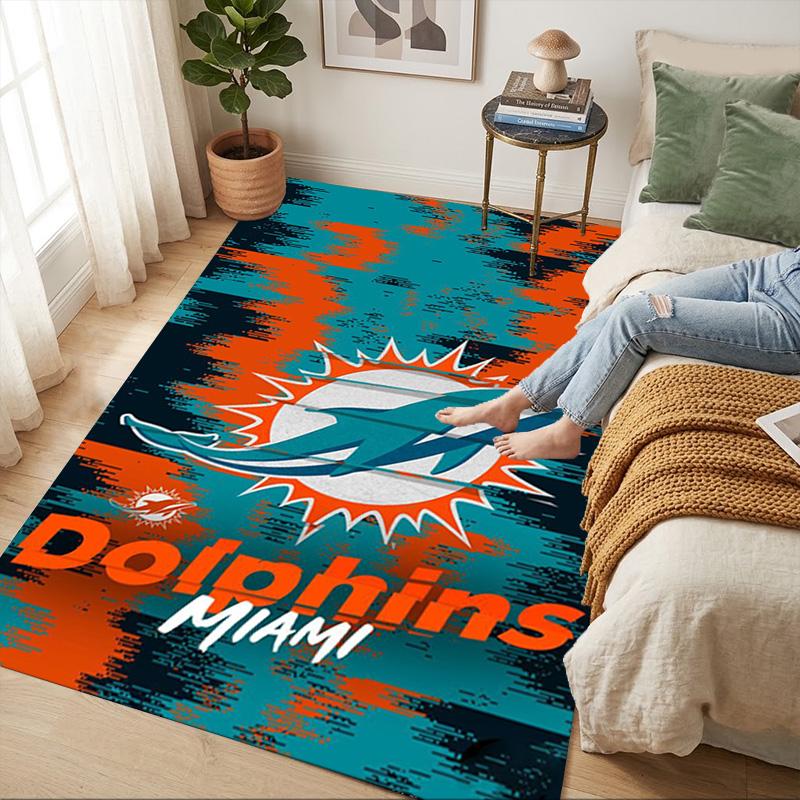 Dolphins Miami Living Room Nonslip Area Rug Soft Carpet For Bedroom Game Playroom Sofa Office Home Decor Doormat Christmas Gift C10269
