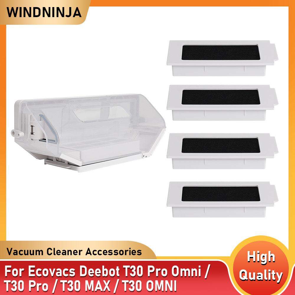 Dust Box Filter Part For Ecovacs Deebot T30 OMNI T30 Pro T30 Pro Omni T30 MAX Robot Vacuum Cleaner Trash Dust Box Accessories