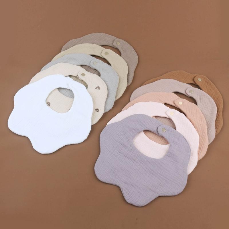 2PCS Baby Drooling Bib Burp Cloth for 0-24 Months Infants Cotton Saliva Towel Unisex Breathable Baby Bibs for Newborn