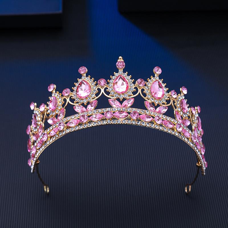 DIEZI 11 Colors New Luxury Princess Crystal Tiara Women Wedding Party Elegant Bridal Bride Rhinestone Crown Hair Accessories