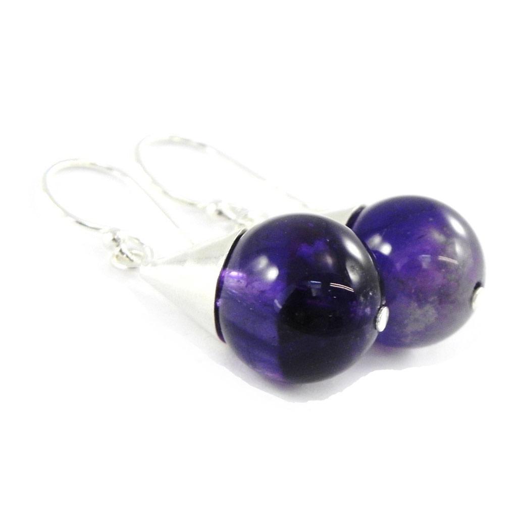 Les Trésors De Lily [H6513] - Silver 'Eva' Amethyst Earrings