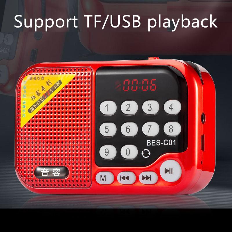 C01 Mini Tragbare Ältere Radio Karte Kleine Lautsprecher 3,5mm Jack TF Karte/USB Mp3 player