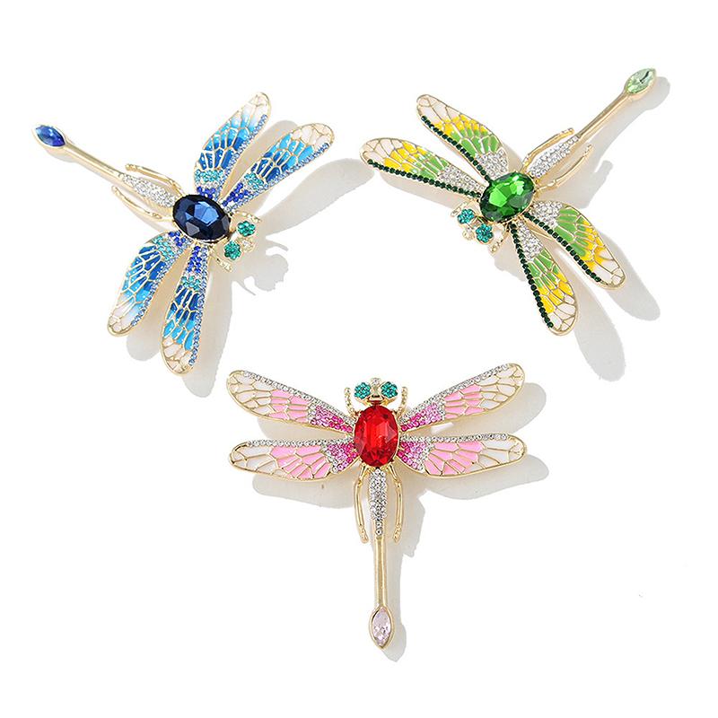 Exquisite Retro Enamel Dragonfly Brooches Pins For Women Clothing Coat Party Accessries Gifts